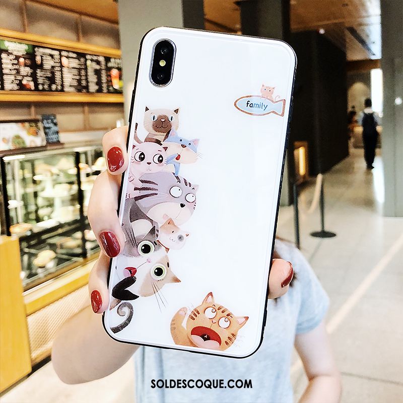 Coque iPhone Xs Personnalité Verre Trempé Étui Blanc Créatif France