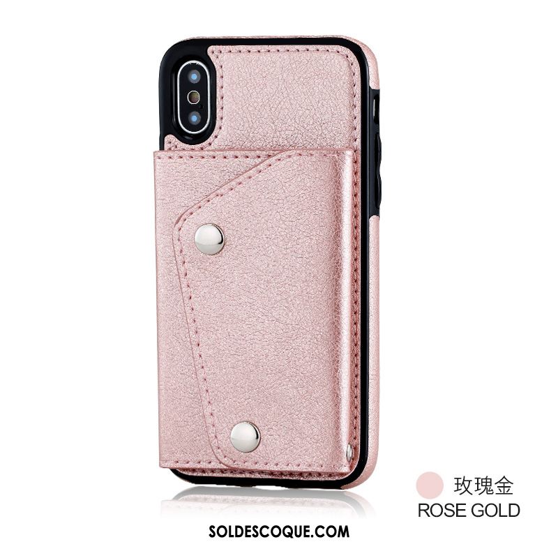 Coque iPhone Xs Portefeuille Silicone Téléphone Portable Carte Nouveau Pas Cher