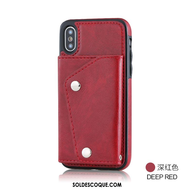 Coque iPhone Xs Portefeuille Silicone Téléphone Portable Carte Nouveau Pas Cher