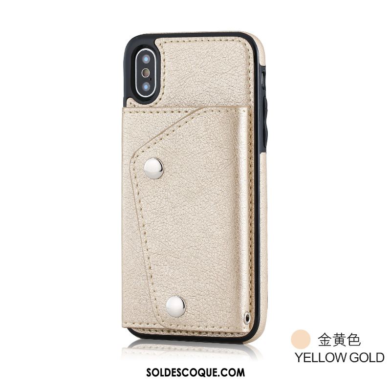 Coque iPhone Xs Portefeuille Silicone Téléphone Portable Carte Nouveau Pas Cher