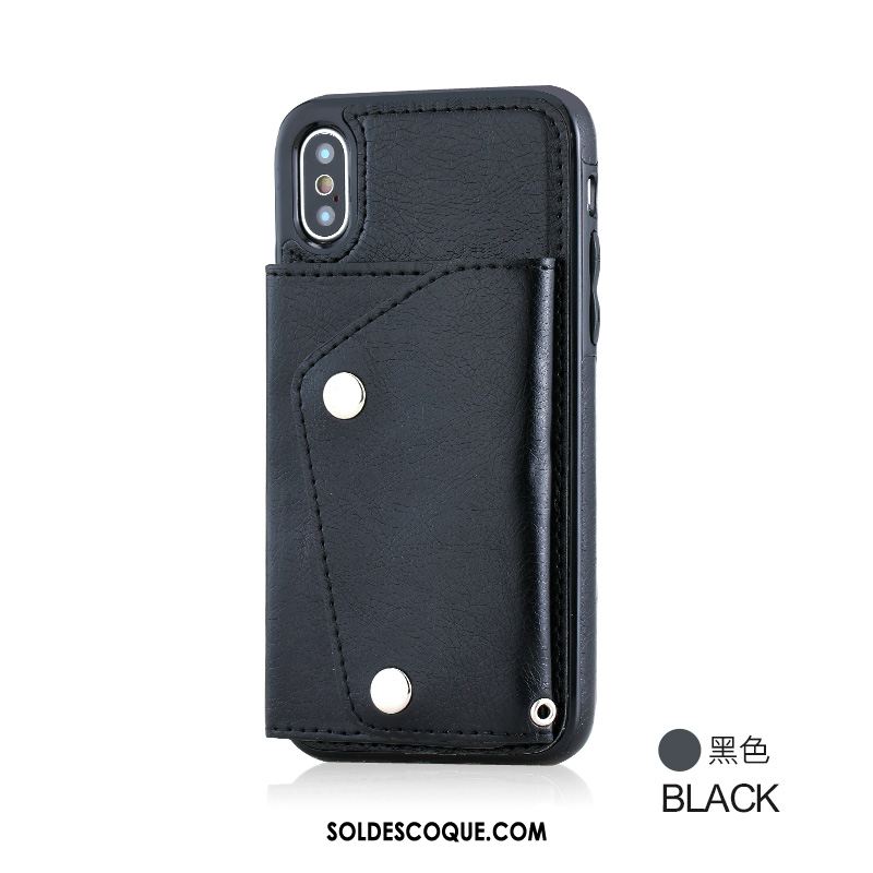 Coque iPhone Xs Portefeuille Silicone Téléphone Portable Carte Nouveau Pas Cher