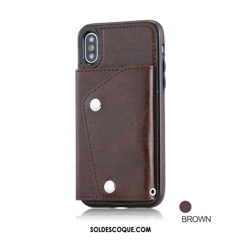 Coque iPhone Xs Portefeuille Silicone Téléphone Portable Carte Nouveau Pas Cher