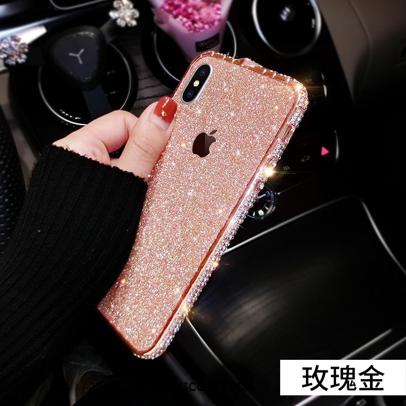 Coque iPhone Xs Rose Tout Compris Créatif Métal Marque De Tendance France