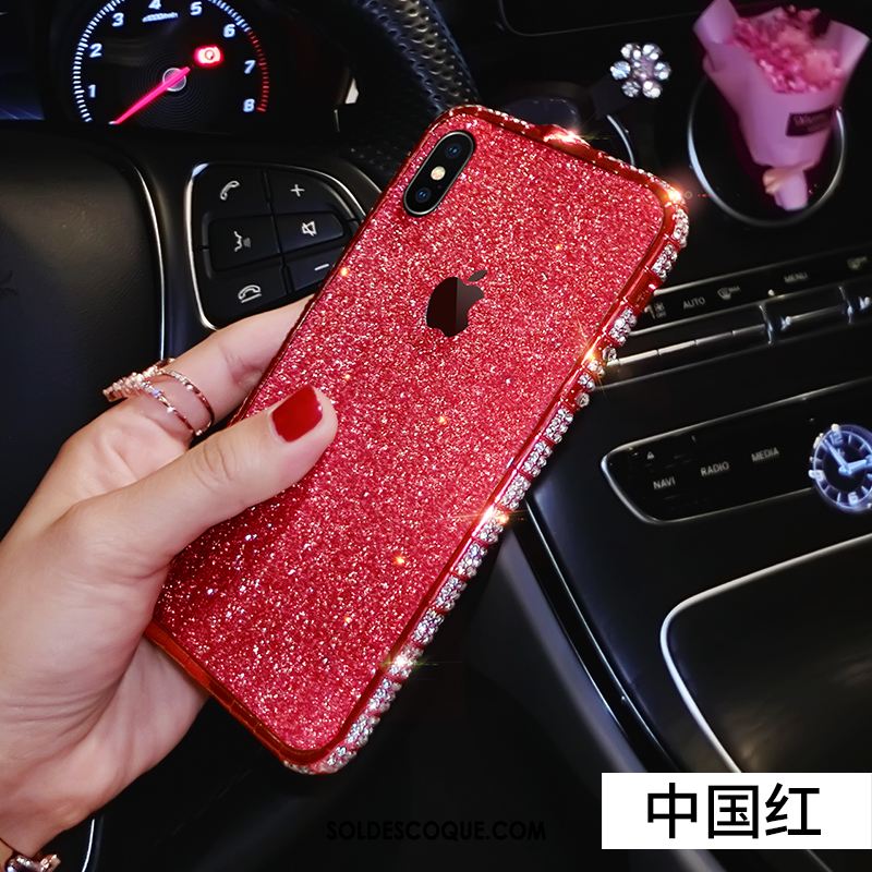 Coque iPhone Xs Rose Tout Compris Créatif Métal Marque De Tendance France