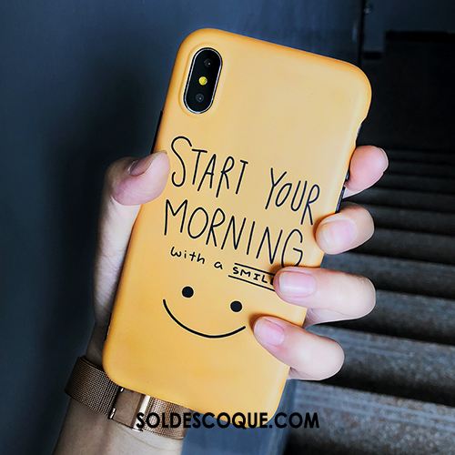 Coque iPhone Xs Silicone Délavé En Daim Ultra Fluide Doux Souriant Pas Cher