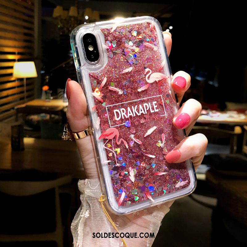 Coque iPhone Xs Silicone Fluide Doux Rose Étui Personnalité Housse En Vente