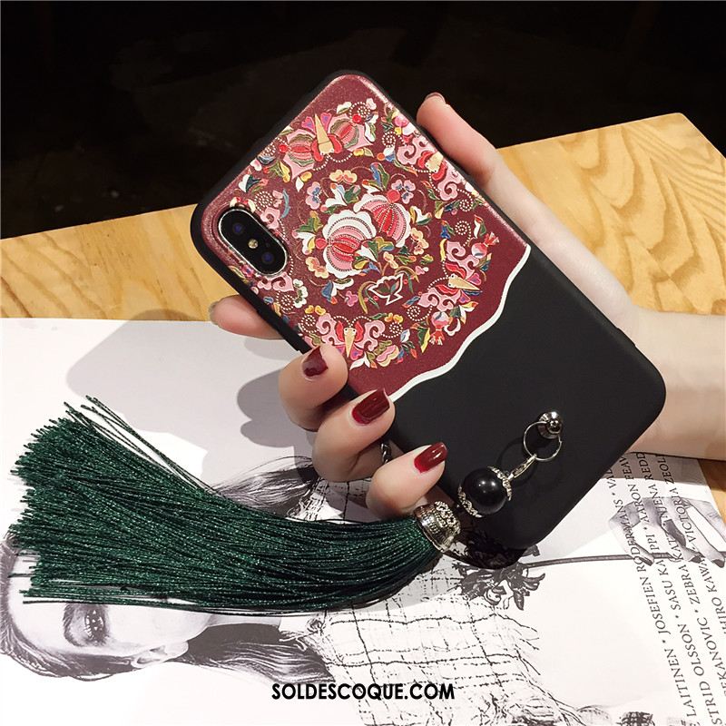 Coque iPhone Xs Silicone Téléphone Portable Marque De Tendance Fluide Doux Style Chinois Pas Cher