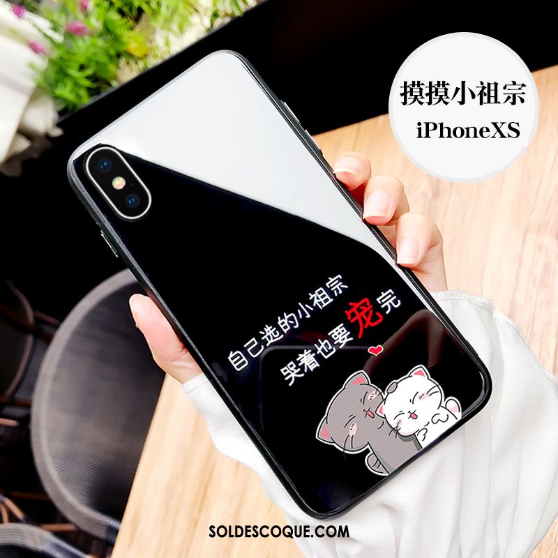 Coque iPhone Xs Super Mignon Verre Incassable Personnalité Dessin Animé Soldes