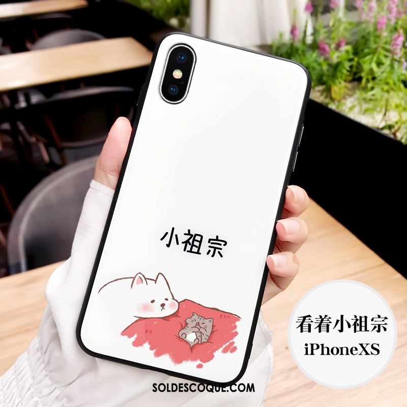 Coque iPhone Xs Super Mignon Verre Incassable Personnalité Dessin Animé Soldes