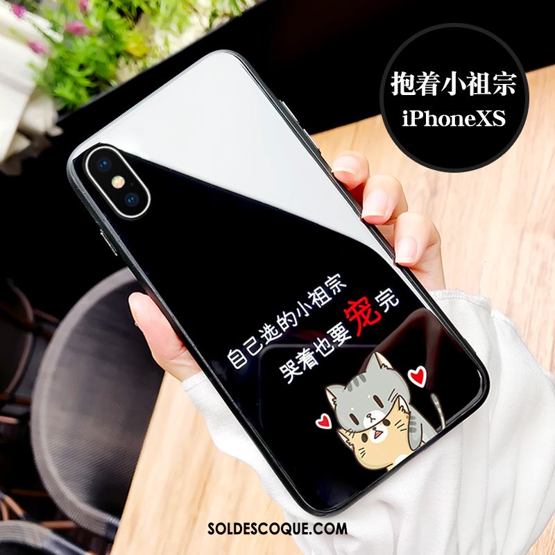 Coque iPhone Xs Super Mignon Verre Incassable Personnalité Dessin Animé Soldes