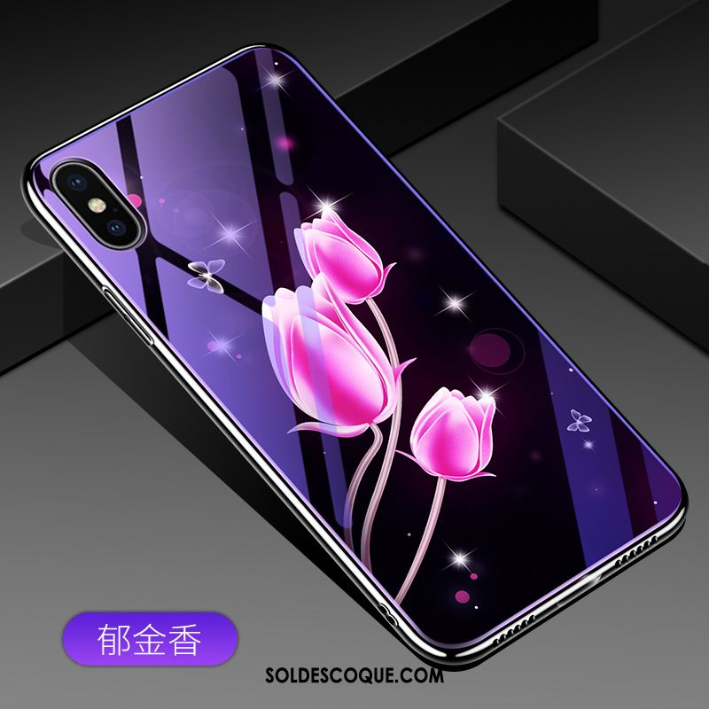 Coque iPhone Xs Tendance Étui Protection Violet Personnalité Housse Pas Cher