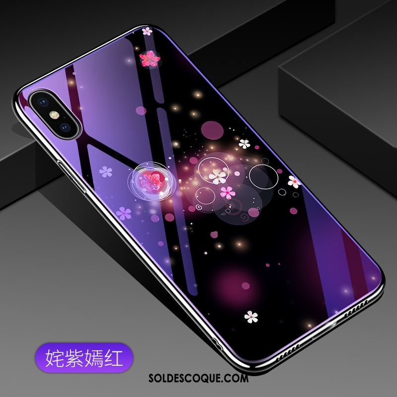 Coque iPhone Xs Tendance Étui Protection Violet Personnalité Housse Pas Cher