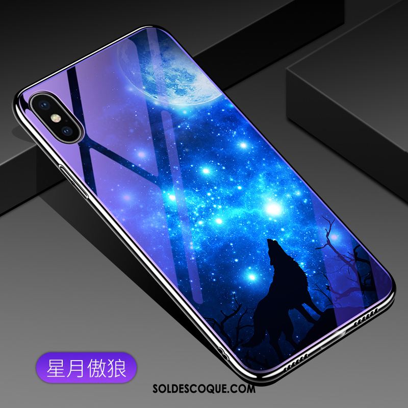 Coque iPhone Xs Tendance Étui Protection Violet Personnalité Housse Pas Cher