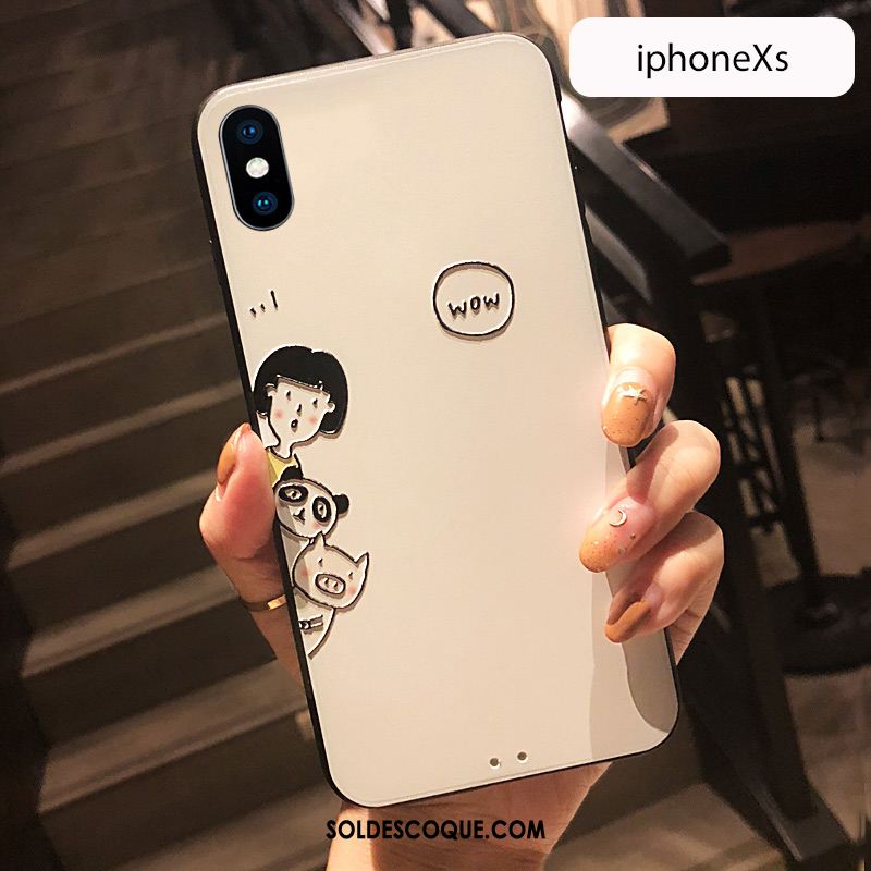 Coque iPhone Xs Tout Compris Charmant Téléphone Portable Délavé En Daim Gaufrage Pas Cher