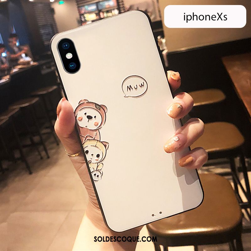 Coque iPhone Xs Tout Compris Charmant Téléphone Portable Délavé En Daim Gaufrage Pas Cher