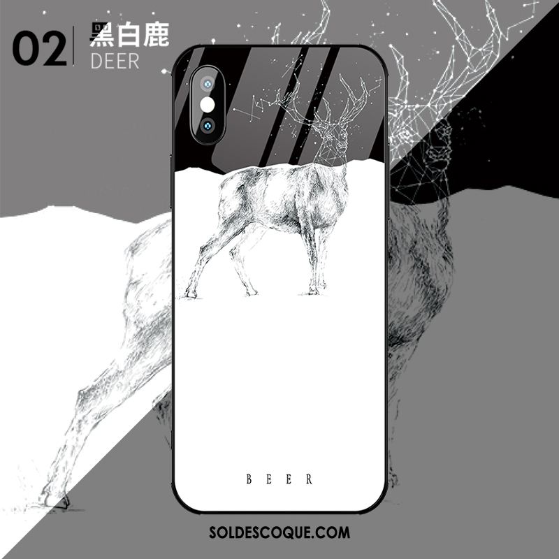 Coque iPhone Xs Tout Compris Créatif Blanc Incassable Marque De Tendance En Vente