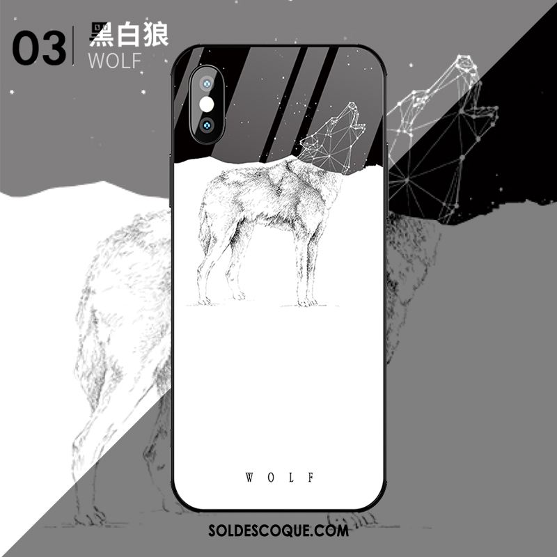 Coque iPhone Xs Tout Compris Créatif Blanc Incassable Marque De Tendance En Vente