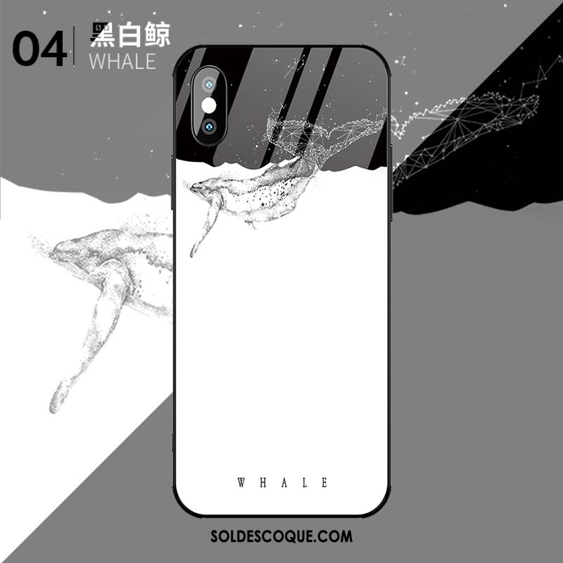 Coque iPhone Xs Tout Compris Créatif Blanc Incassable Marque De Tendance En Vente