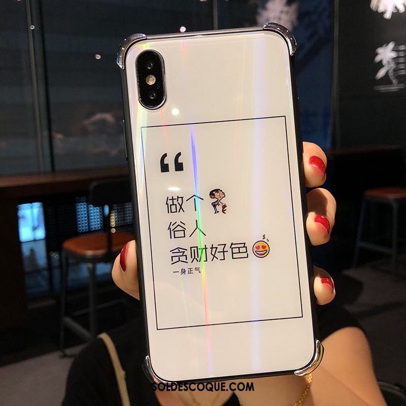 Coque iPhone Xs Transparent Créatif Silicone Luxe Verre Pas Cher