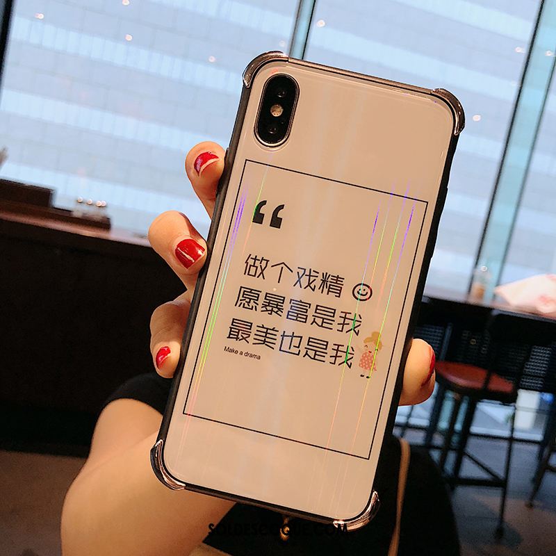 Coque iPhone Xs Transparent Créatif Silicone Luxe Verre Pas Cher