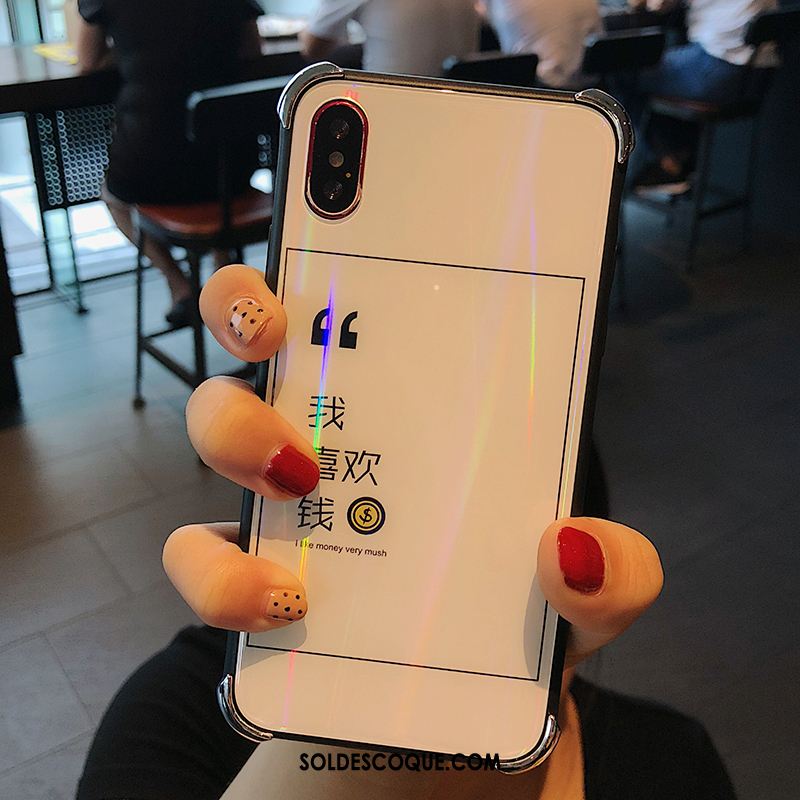 Coque iPhone Xs Transparent Créatif Silicone Luxe Verre Pas Cher