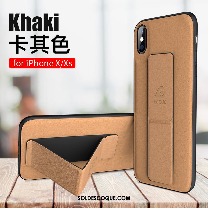 Coque iPhone Xs Très Mince Net Rouge Téléphone Portable Étui Bleu Housse Pas Cher