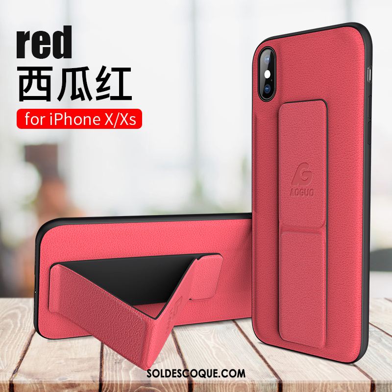 Coque iPhone Xs Très Mince Net Rouge Téléphone Portable Étui Bleu Housse Pas Cher