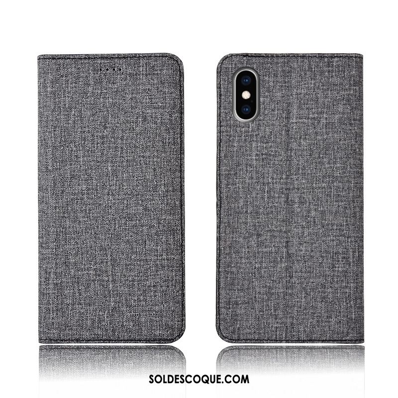 Coque iPhone Xs Téléphone Portable Protection Bleu Étui En Cuir Silicone En Vente