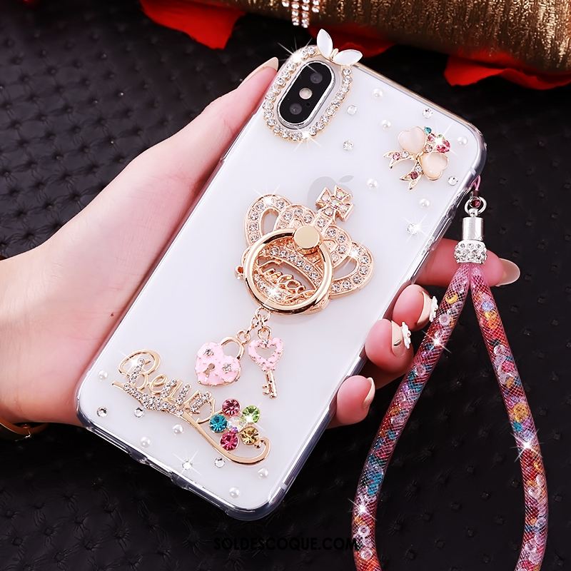 Coque iPhone Xs Téléphone Portable Silicone Personnalité Strass Fluide Doux En Vente