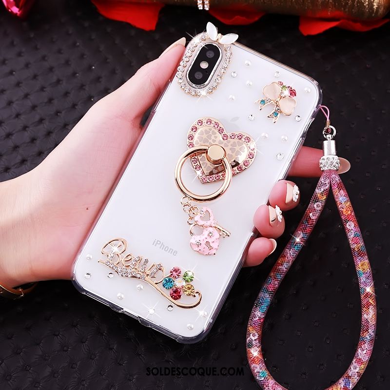 Coque iPhone Xs Téléphone Portable Silicone Personnalité Strass Fluide Doux En Vente