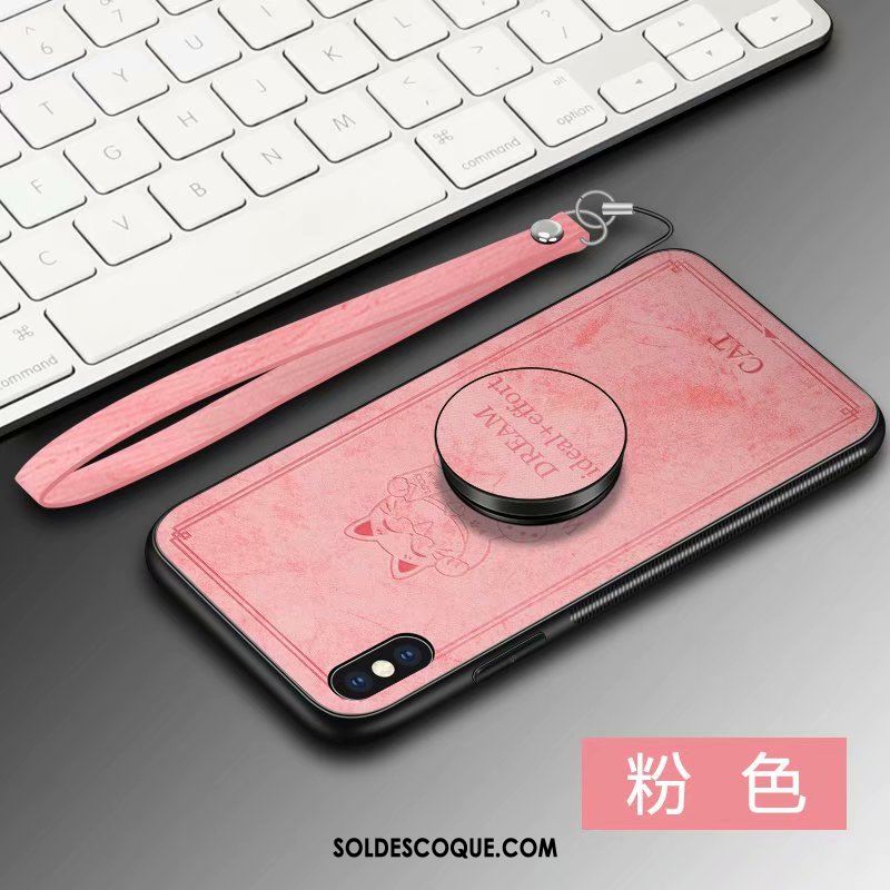 Coque iPhone Xs Une Agrafe Rose Cerf Téléphone Portable Ornements Suspendus France