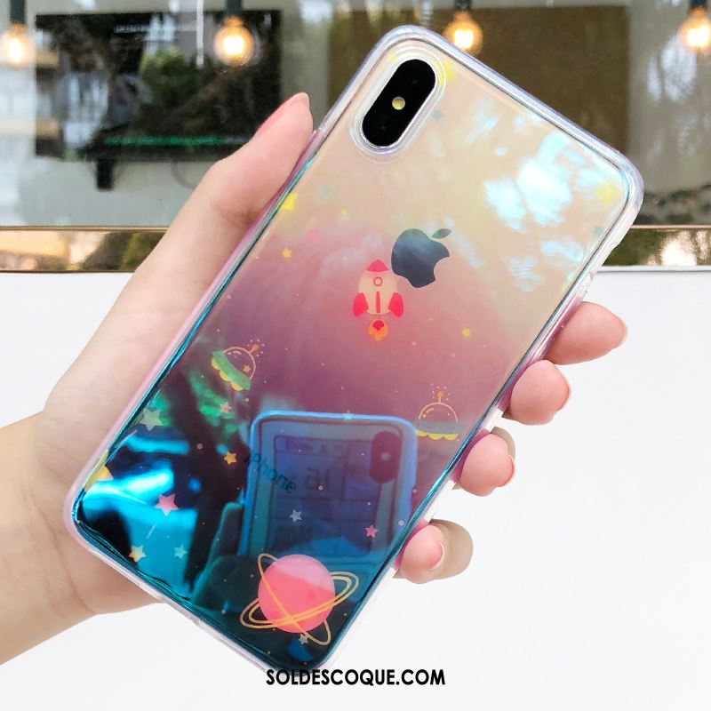 Coque iPhone Xs Étui Incassable Transparent Net Rouge Vert Pas Cher