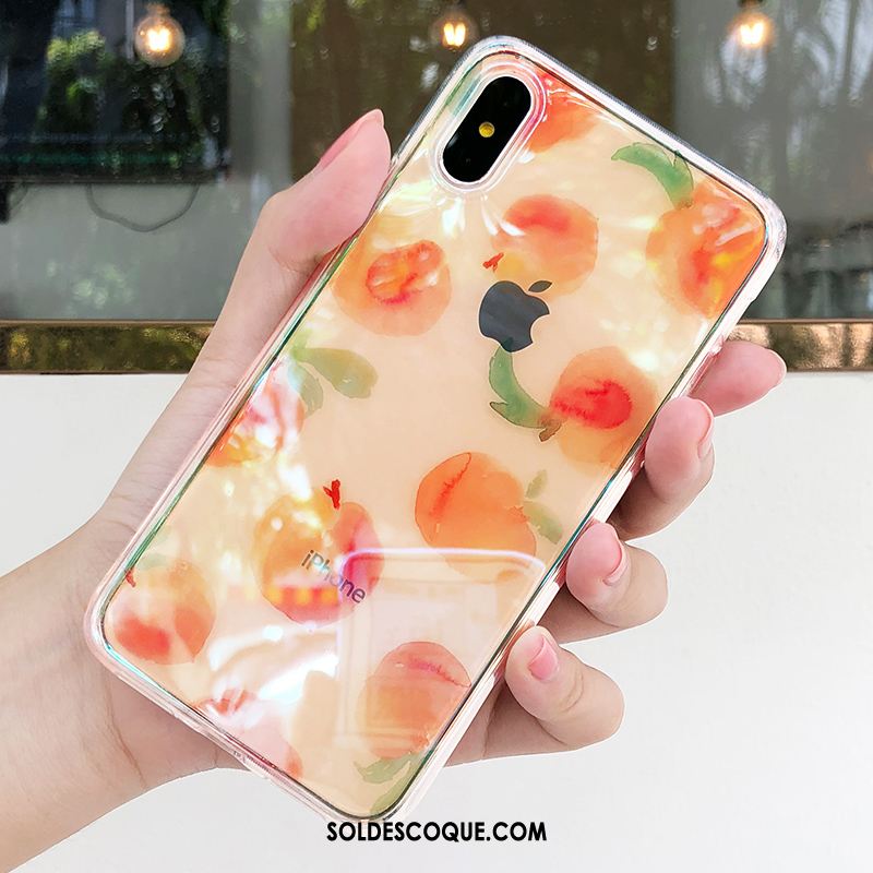 Coque iPhone Xs Étui Incassable Transparent Net Rouge Vert Pas Cher