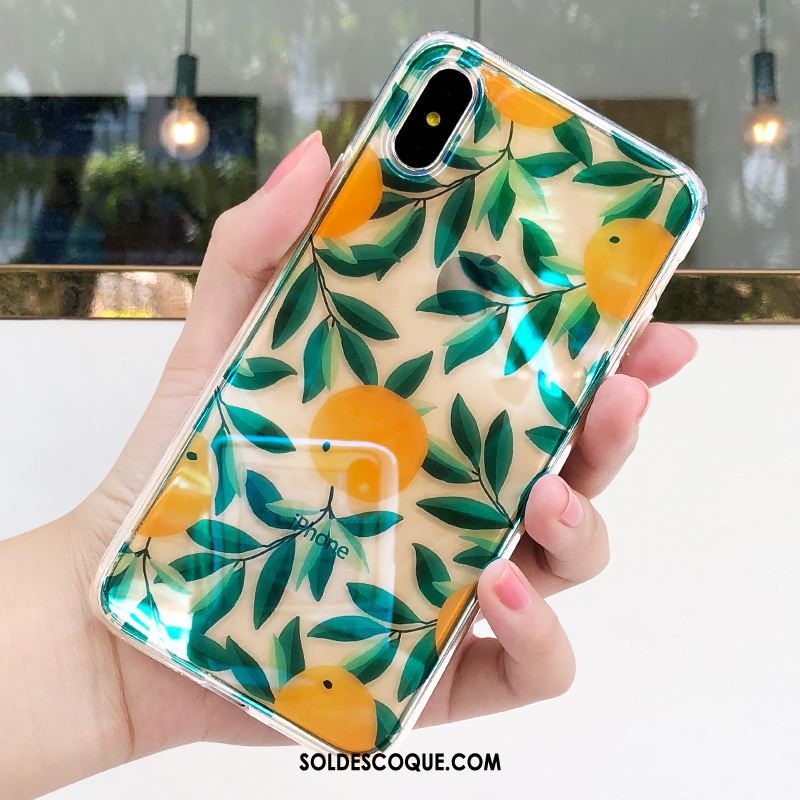 Coque iPhone Xs Étui Incassable Transparent Net Rouge Vert Pas Cher