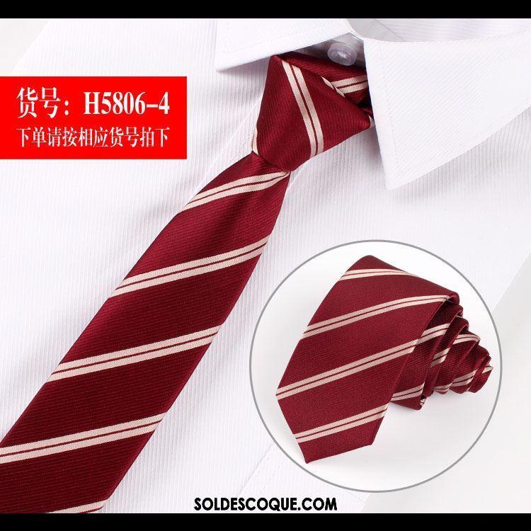 Cravate Homme 6cm Étudiant Britanique Mode Rouge Soldes