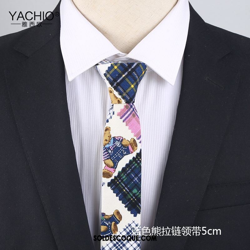 Cravate Homme Coton Loisir Boite Cadeau Mode Fermeture Éclair Soldes