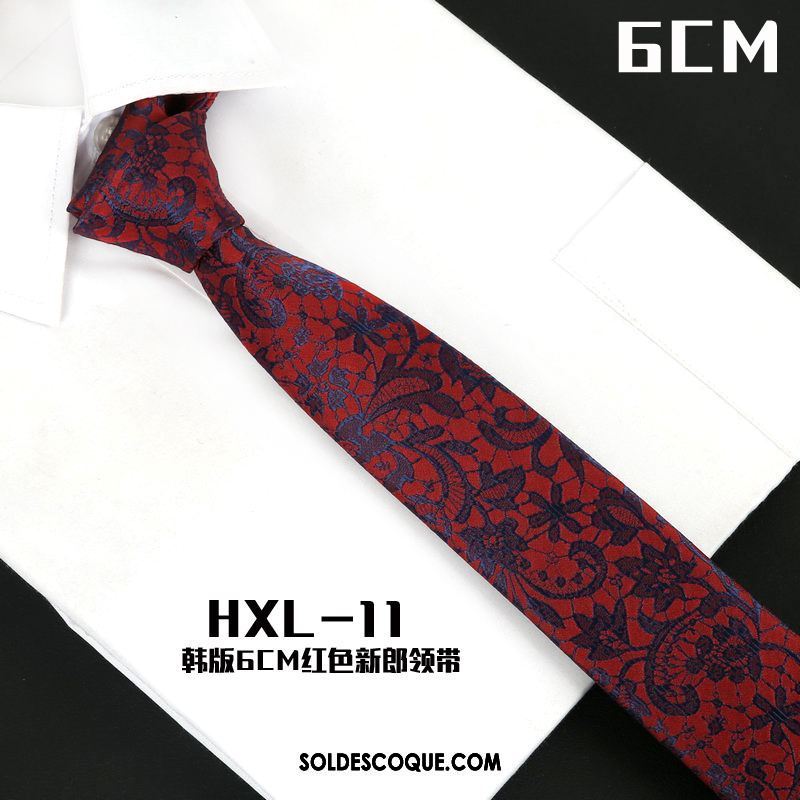 Cravate Homme Gros Étroit Rouge Entreprise 6cm Pas Cher