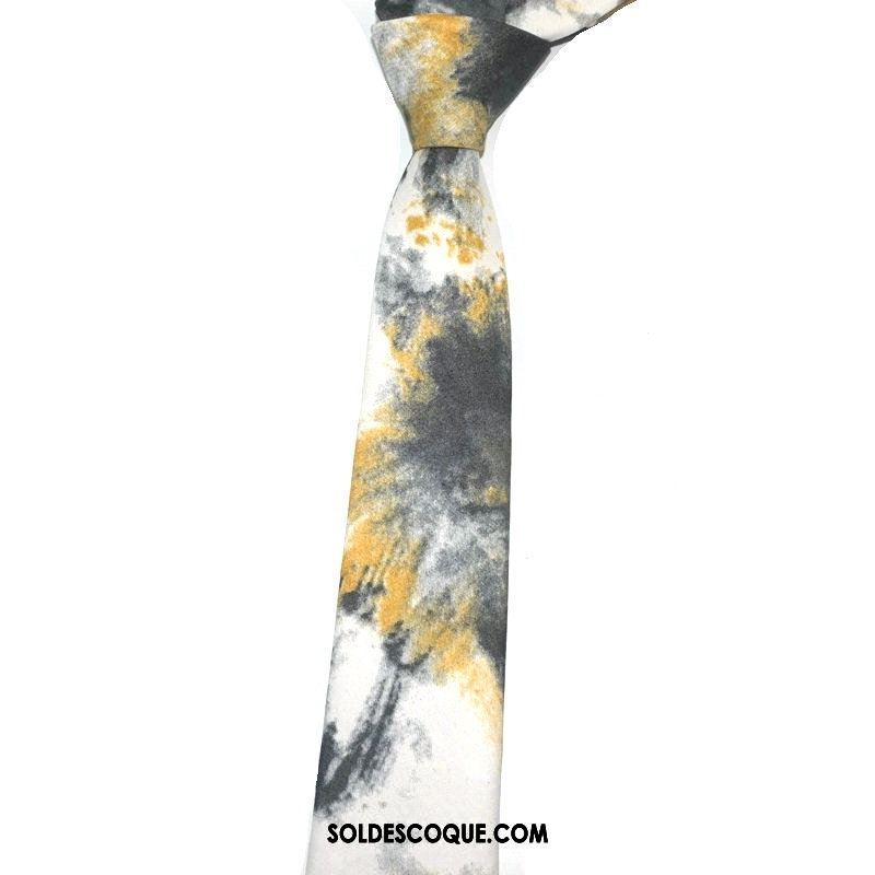 Cravate Homme Modèle Irrégulier Mode Blanc Impression En Ligne