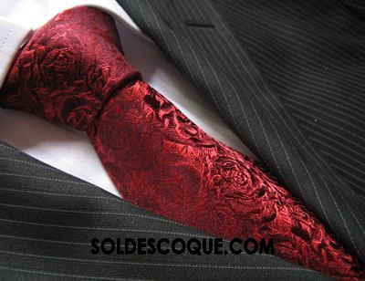 Cravate Homme Vêtements De Cérémonie Marier Entreprise Soie Mulberry Rouge Pas Cher