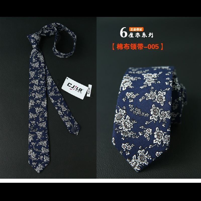 Cravate Homme Étroit Femme Coton Tissu Impression Soldes