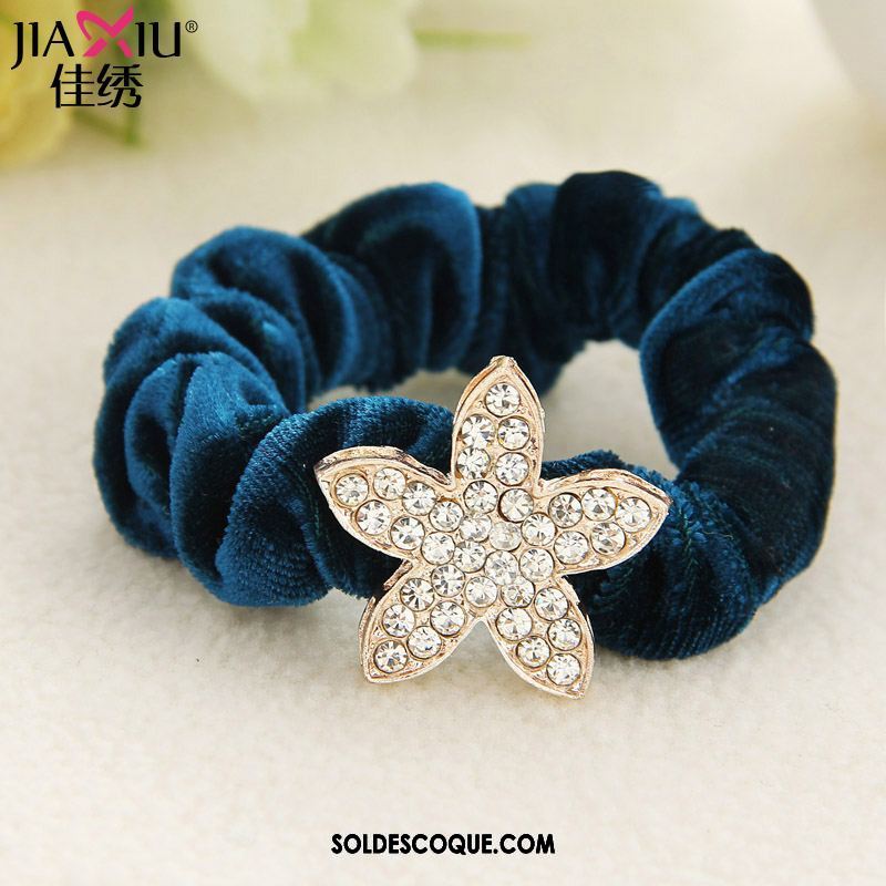 Fleur De Tête Femme Cheveux Cravate Élasticité Corde Tête Cercle Des Cheveux Bleu En Ligne