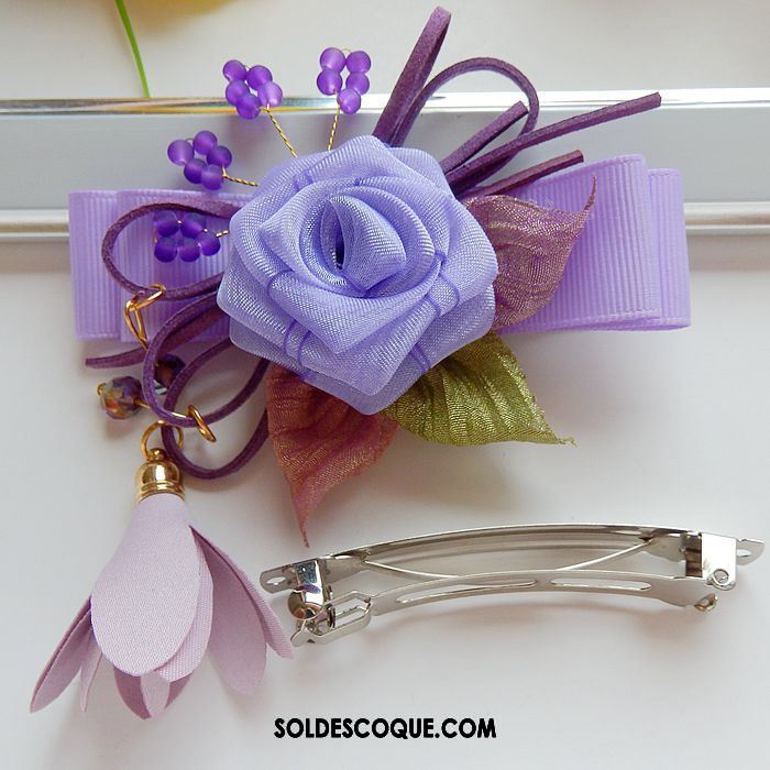 Fleur De Tête Femme Manuel Fleur Couvre-chefs Ornements De Cheveux Violet Soldes