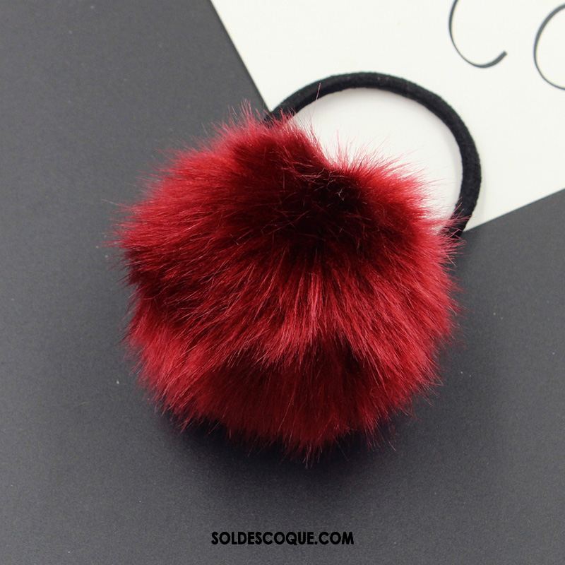 Fleur De Tête Femme Élastique Hairball Corde Tête Accessoires Velours Soldes