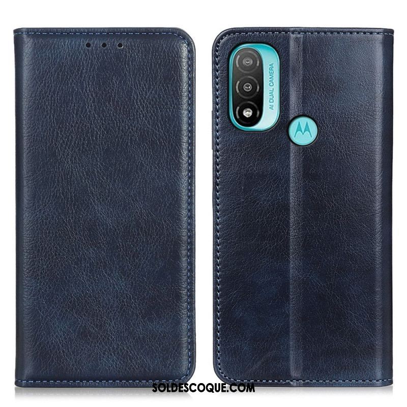 Flip Cover Moto E40 / E30 / E20 Cuir Fendu Texturé