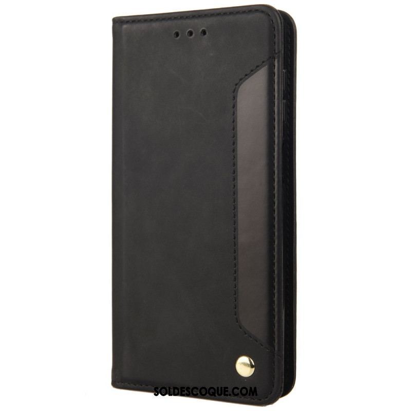 Flip Cover Moto E40 / E30 / E20 Effet Cuir Business Bicolore