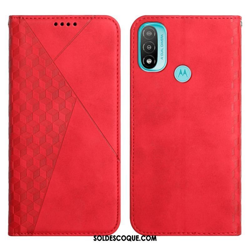 Flip Cover Moto E40 / E30 / E20 Effet Cuir Géo