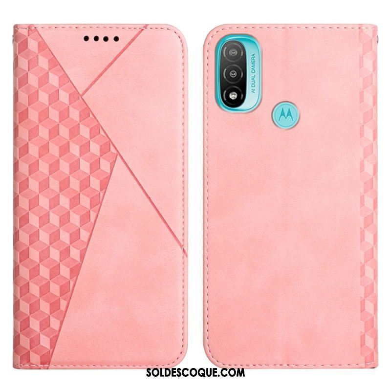 Flip Cover Moto E40 / E30 / E20 Effet Cuir Géo