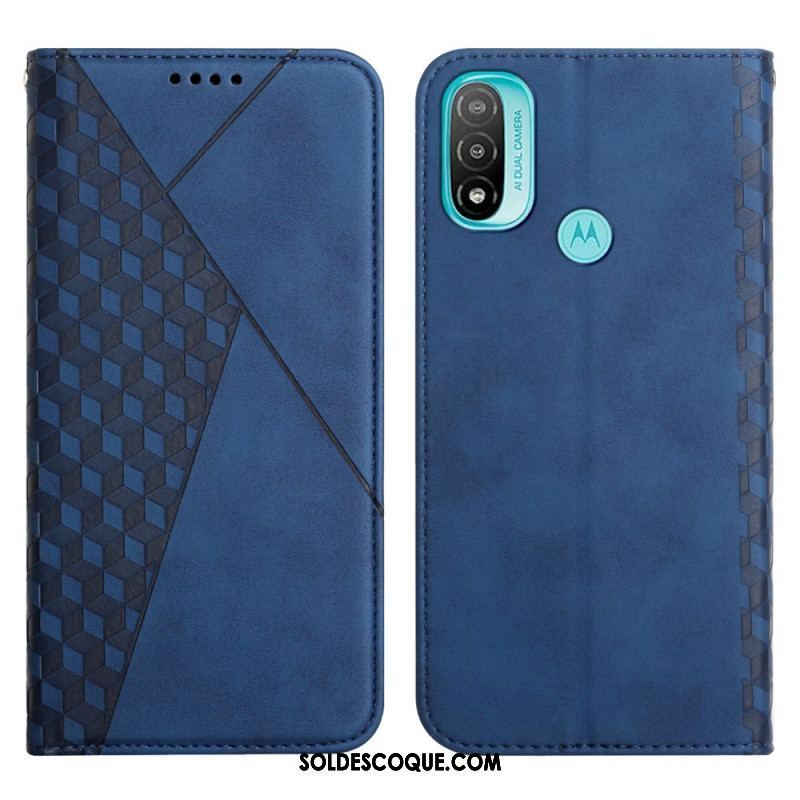 Flip Cover Moto E40 / E30 / E20 Effet Cuir Géo