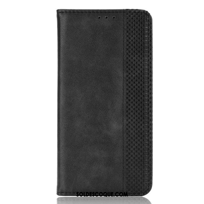 Flip Cover Moto E40 / E30 / E20 Effet Cuir Vintage Stylisé