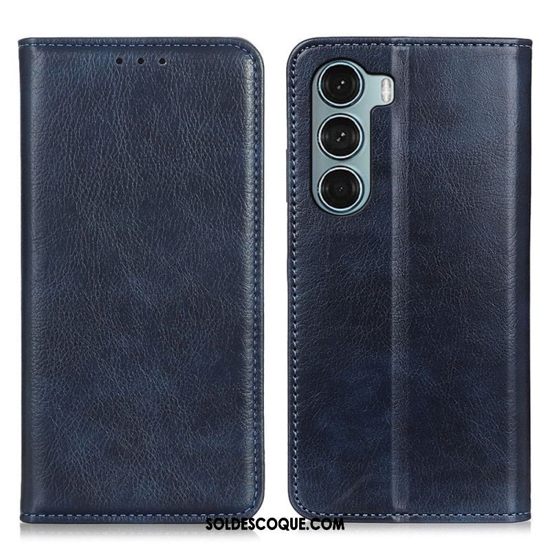 Flip Cover Moto G200 5G Cuir Litchi Fendu Texture